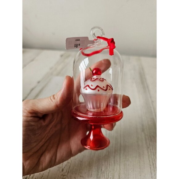 Pier 1 cupcake cake stand platter ornament glass Xmas tree - Picture 4 of 7